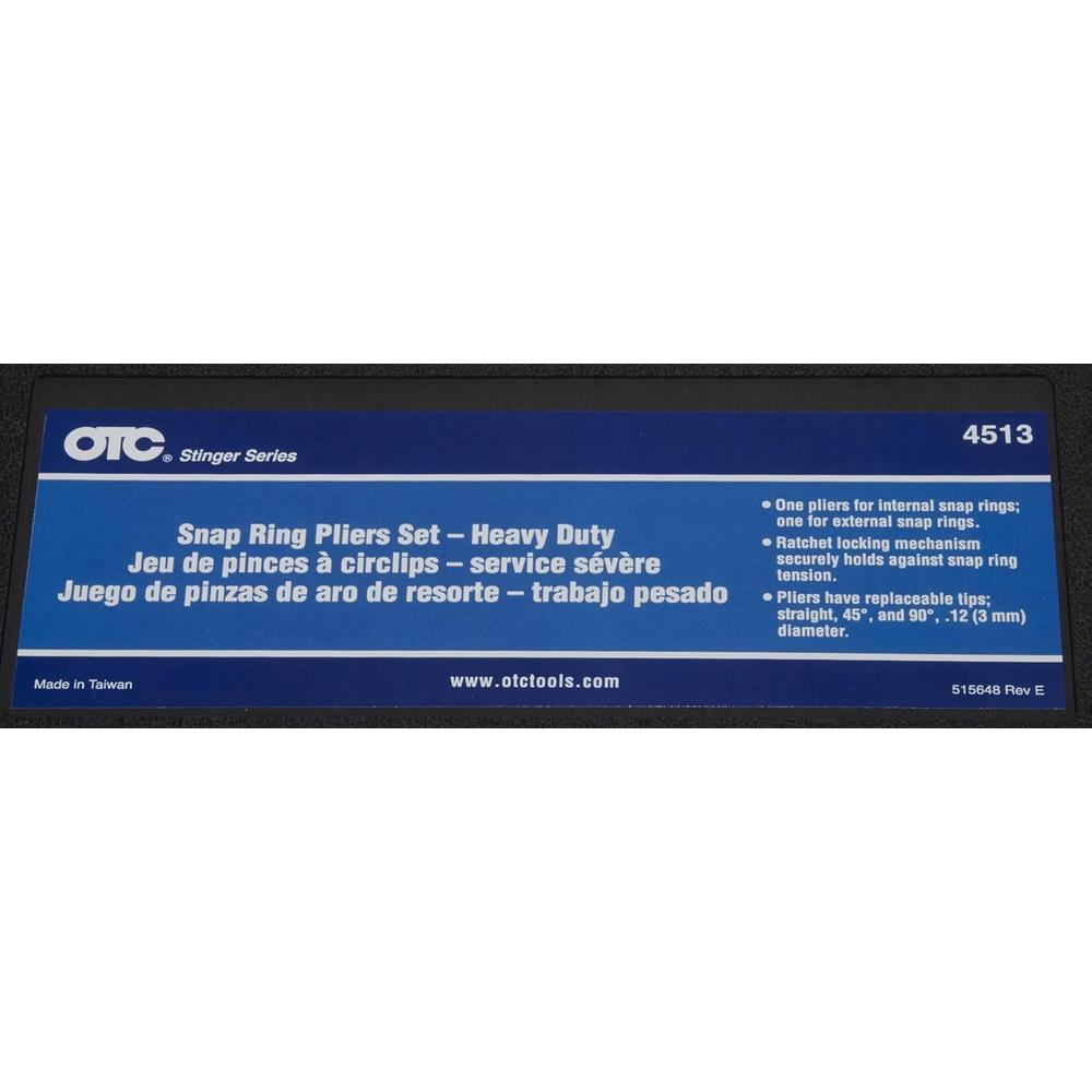 OTC Tools 4513 Heavy-Duty 2 pieces Internal and External Snap-Ring Pliers Set
