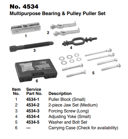 OTC Tools 4534-2 Jaw Set Medium for OTC Tools 4534 Multipurpose Bearing & Pulley Puller Set