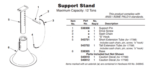 OTC Tools 549845 Hardware Kit for OTC Tools 1778B & 1779B Support Stand