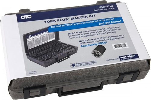 OTC Tools 5900A-Plus 53-Pc 1/4", 3/8", 1/2" Drive Master Torx Bit Socket Set Plus Special 1/2" Drive 24mm External Torx Plus Socket