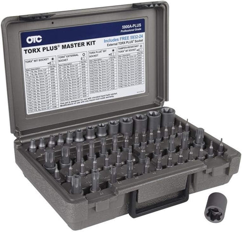 OTC Tools 5900A-Plus 53-Pc 1/4", 3/8", 1/2" Drive Master Torx Bit Socket Set Plus Special 1/2" Drive 24mm External Torx Plus Socket