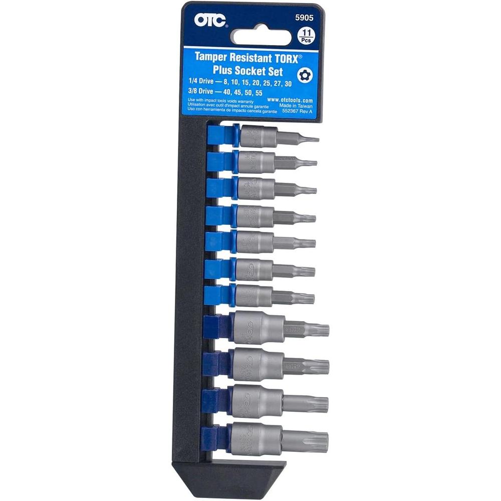 OTC Tools 5905 11PC TAMPER RES TORX+ SQ DR