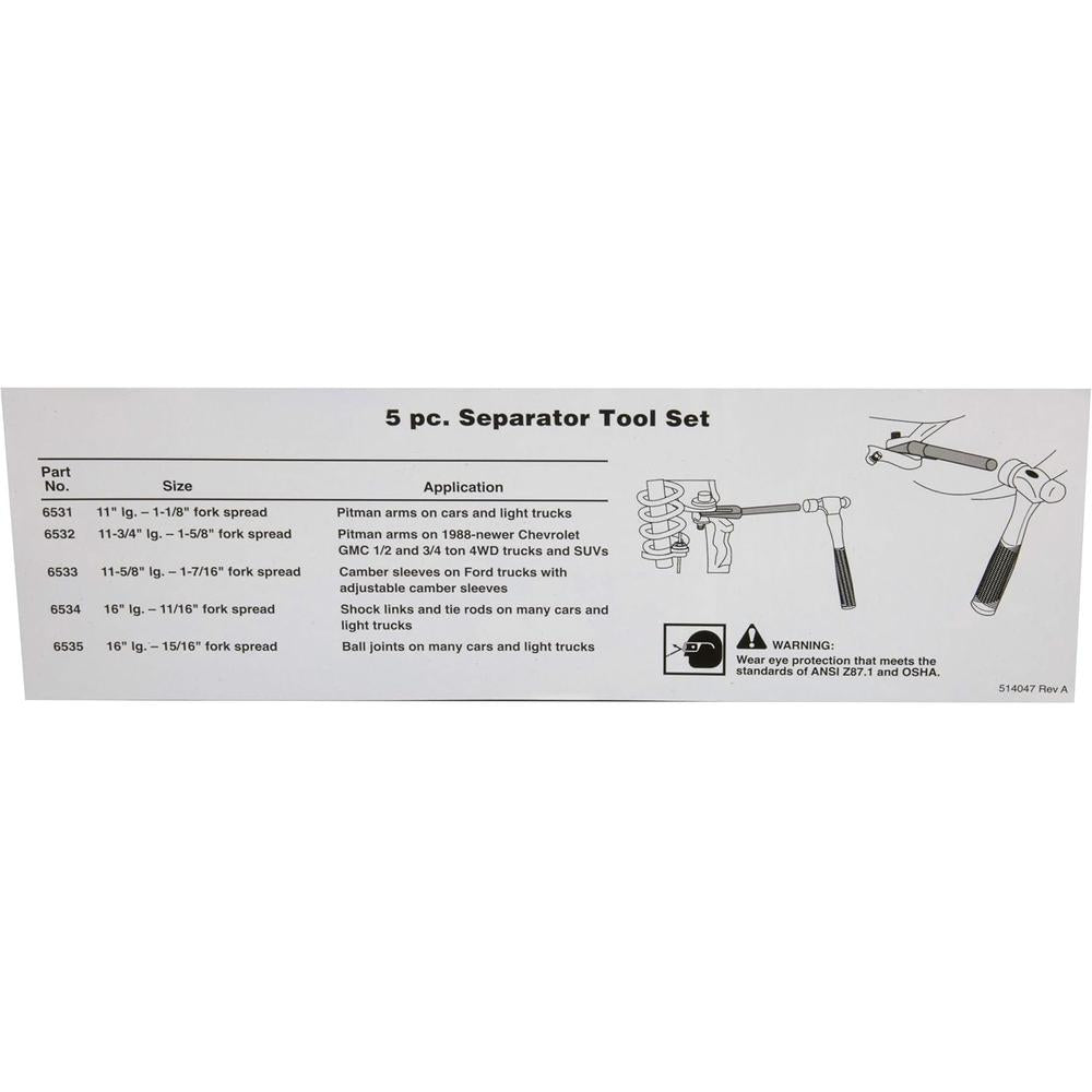 OTC Tools 6299 Separator Set 5 pieces