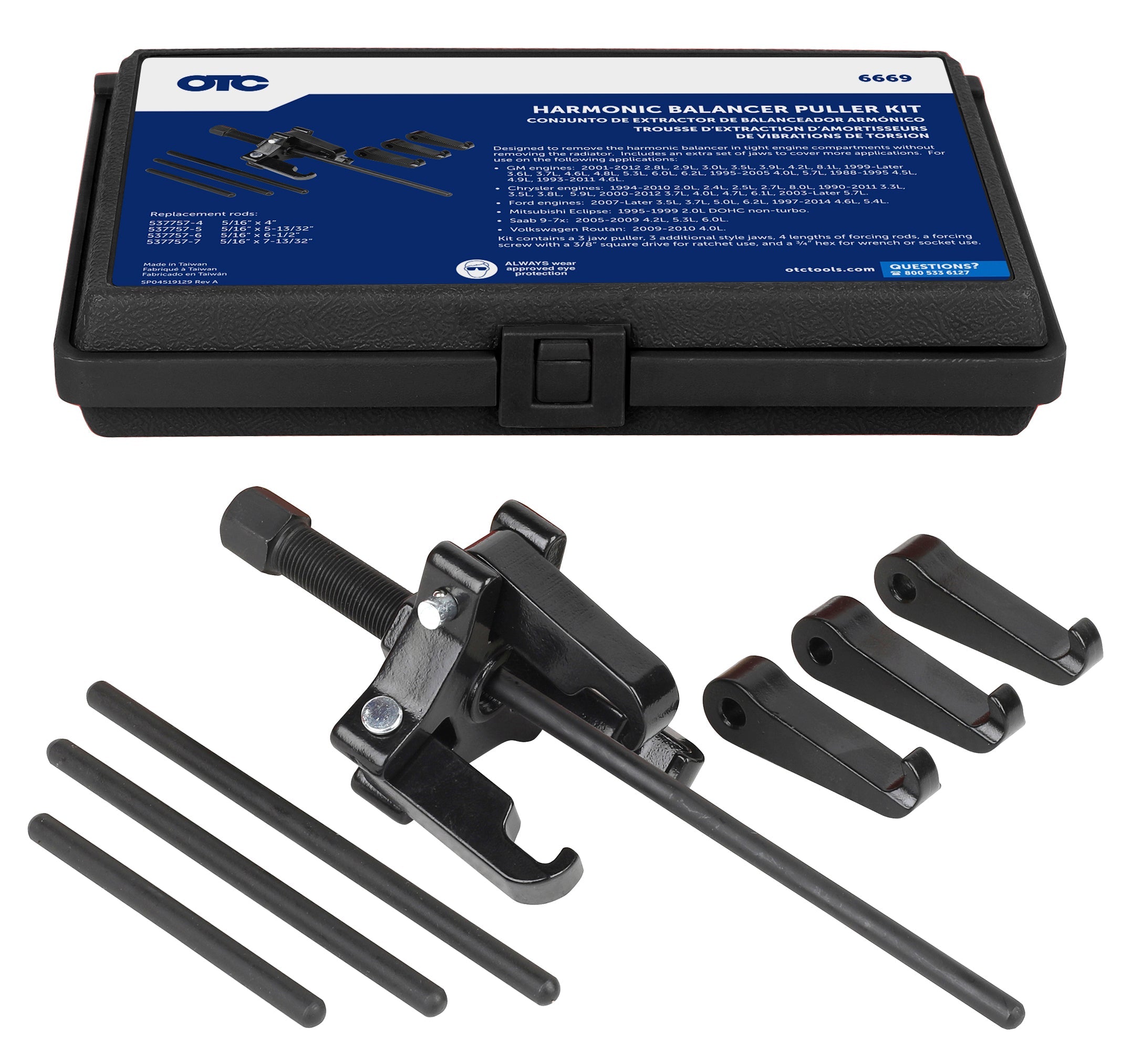 OTC Tools 6669 Harmonic Balancer Puller Kit - MPR Tools & Equipment