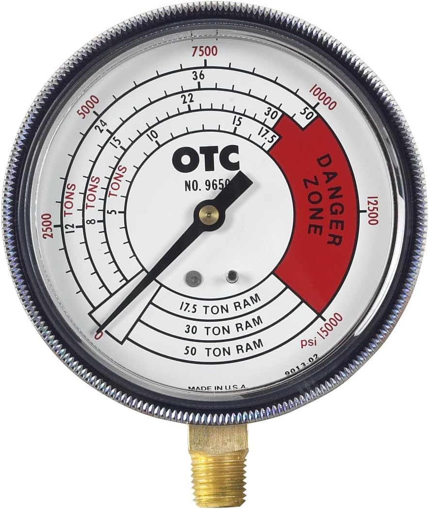 OTC Tools 9650 Pressure Gauge, 4-Scales, 0-50 Ton