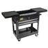 Omega Pro 97431 Tool Cart 350 Lb Capacity in black powder-coat finish with 2 drawers, sliding top, and 4-inch casters