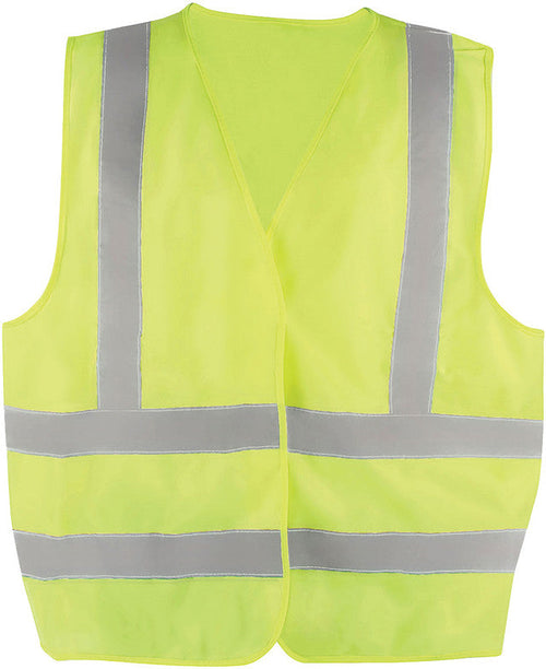 PIP Dynamic TSV2YG2123XL CSA Appr. Polyester Traffic Vest, Hi-Vis Yellow-Green, 2" Wide 360° Hrz Stripes, 2 Vrt Stripes, X in Back  2XL/3XL - MPR Tools & Equipment