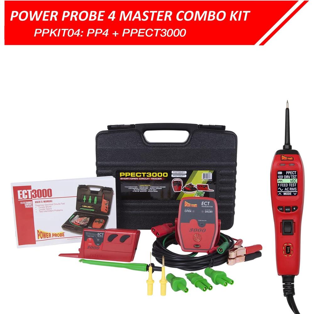 POWER PROBE IV Master Combo Kit - Red (PPKIT04) Includes Power Probe IV with PPECT3000 and Accessories