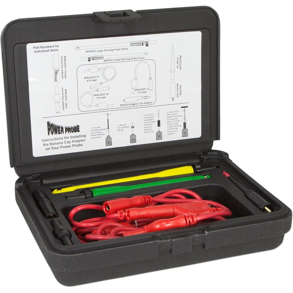 POWER PROBE Lead Set (PPLS01) [Car Diagnostic Test Tool. Self-Centering Piercing Probes. Super Flexible Multi-Strand Wires. Gold Plated Connectors]