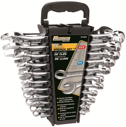 Performance Tools PTW1069 22 Pcs Sae + Metric Wrench Set - MPR Tools & Equipment