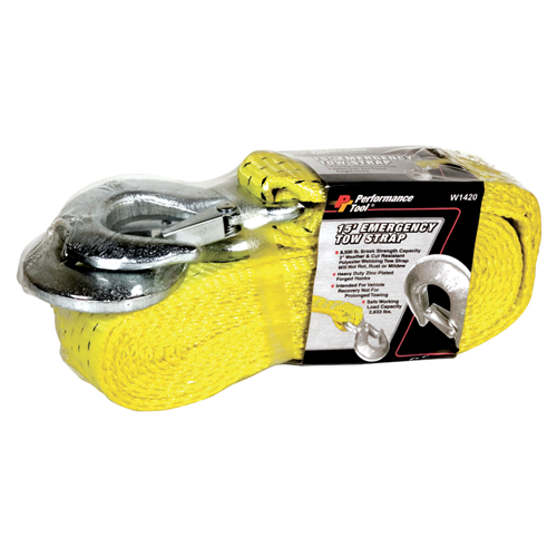 Performance Tools PTW1420 2" X 15`Tow Strap 10,000Lb Cap - MPR Tools & Equipment