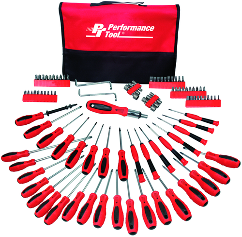 Performance Tools PTW1721 100Pc Screwdriver Set - MPR Tools & Equipment