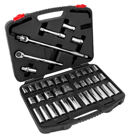 Performance Tools PTW32905 40Pc Socket Set 1/2" - MPR Tools & Equipment