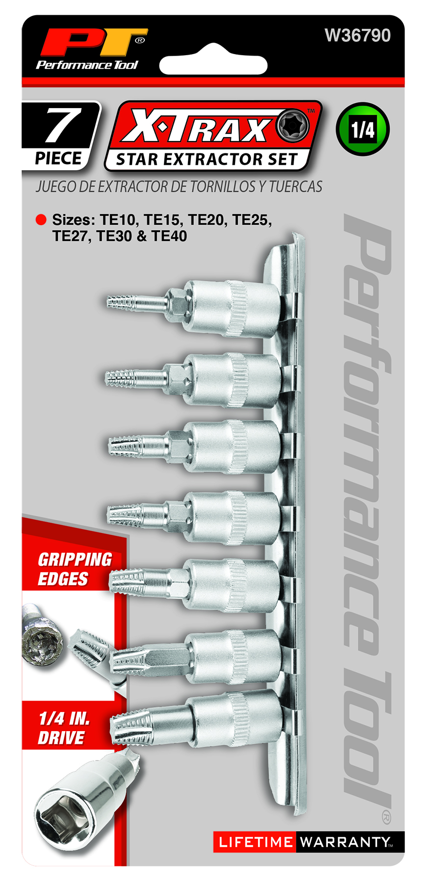 Performance Tools PTW36790 7Pc 1/4 Drive X-Trax Set - MPR Tools & Equipment