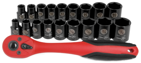 Performance Tools PTW38337 Socket Set 3/8" 19Pcs - MPR Tools & Equipment