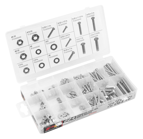 Performance Tools PTW5358 224 Pc Stainless Screw Kit - MPR Tools & Equipment