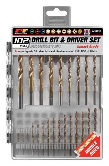 Performance Tools PTW9063 102 Pc. Impact Driver And Drill - MPR Tools & Equipment