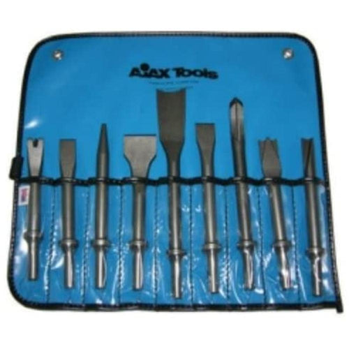 Pneumatic Bit Set. Chisels. 9 Piece. With A905. A906. A907. A908. A909. A910. A911. A912 and A932 - MPR Tools & Equipment