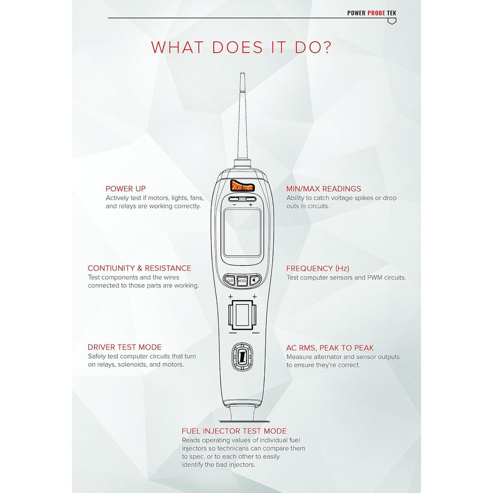 Power Probe IV PP405AS with Case & Acc - Green Car Diagnostic Test Tool Digital Volt Meter ACDC Current Resistance Circuit and Fuel Injector Tester