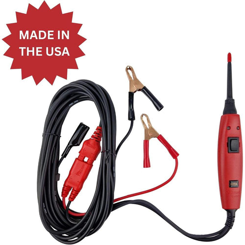 Power Probe PPBC101CS 12V Circuit Tester with 4mm Banana Jack and Removable Tip, 20ft Lead, Red & Green LEDs