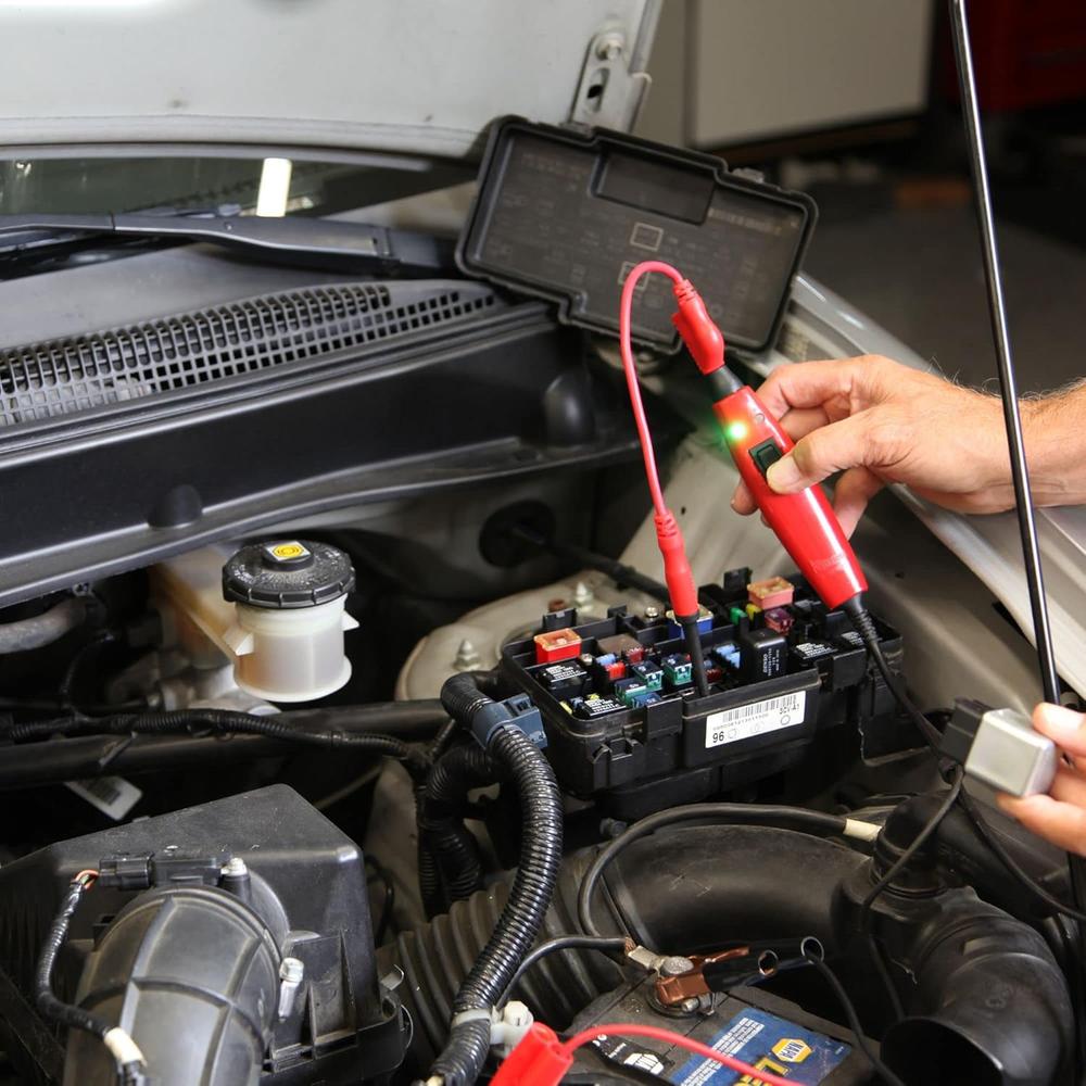 Power Probe PPBC101CS 12V Circuit Tester with 4mm Banana Jack and Removable Tip, 20ft Lead, Red & Green LEDs