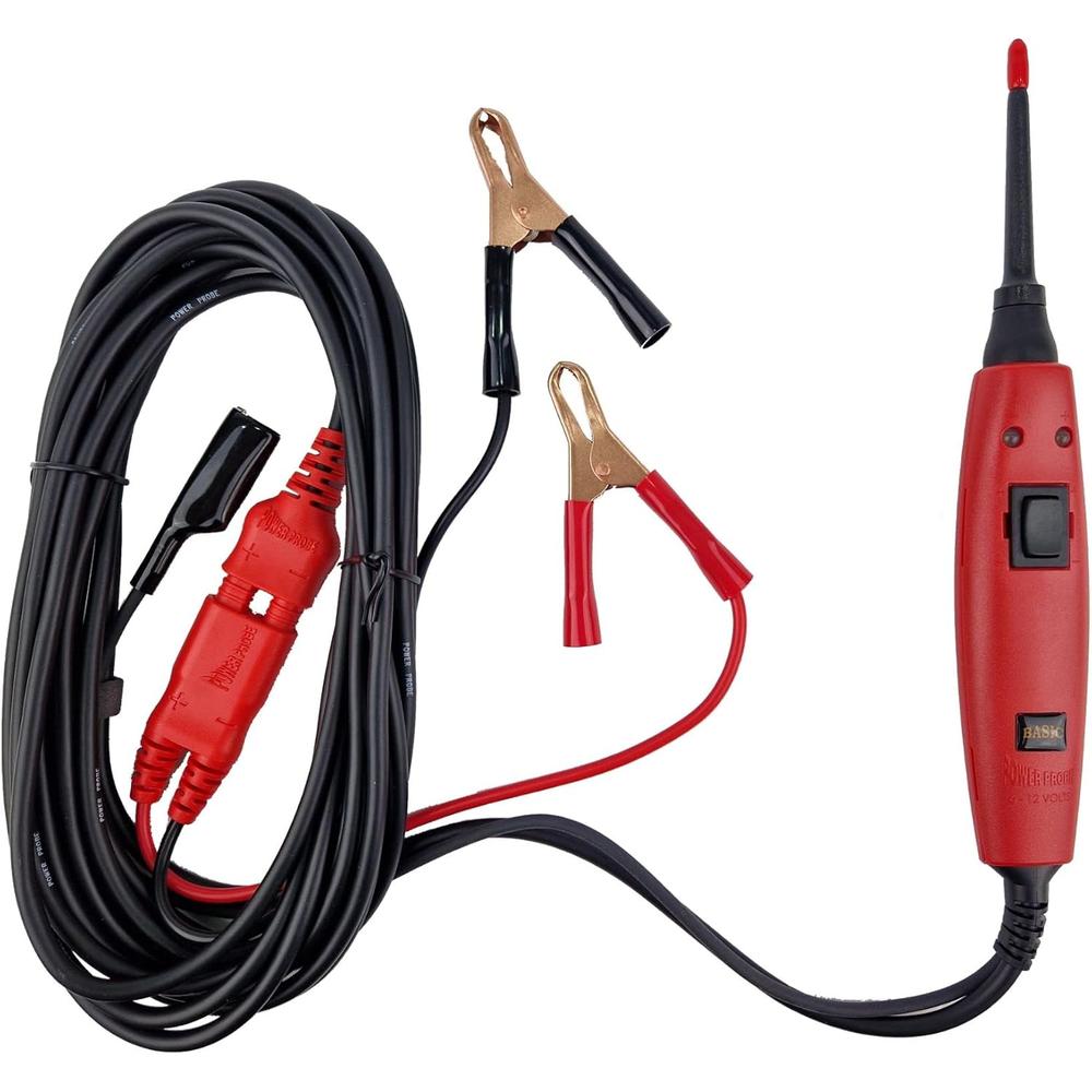 Power Probe PPBC101CS 12V Circuit Tester with 4mm Banana Jack and Removable Tip, 20ft Lead, Red & Green LEDs