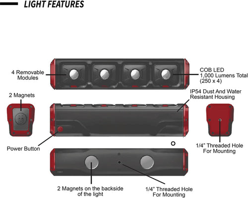 Power Probe PPMWL1000 Modular Work Light