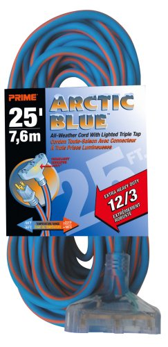 Prime Products PRILT630825 Extension Cord 25Ft 12/3 Artic Blue - MPR Tools & Equipment