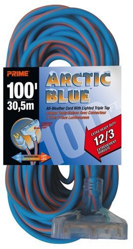 Primeline Tools (Prime Lite) PRILT630835 100ft. 12/3 SJEOW Blue/Orange Triple-Tap w/ Primelight® Indicator Light Water &amp - MPR Tools & Equipment