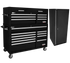 Homak BKPROIICOMBO 54" Pro II Top Chest & Roller Cabinet with Side Locker Bundle, Black