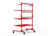 Milton Industries STC35950 Pro Folding Parts Cart in tall vertical configuration with mesh shelves and hooks