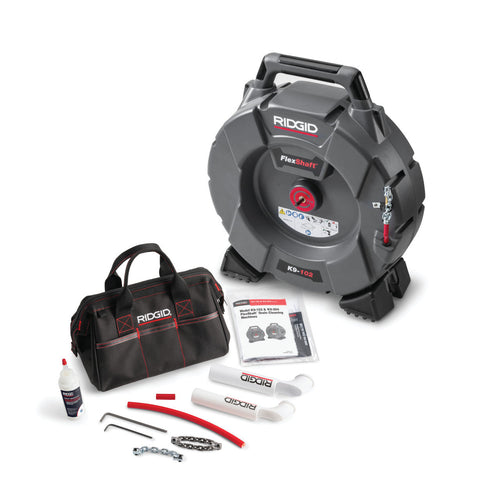 Ridgid 64263 Flexshaft, K9-102 Drain Cleaning Machine For 1-1/4 - 2" Pipes; Includes: 50' 1/4" Cable and Kit - MPR Tools & Equipment