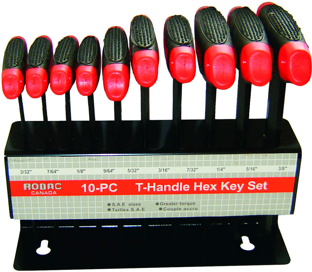 Rodac RDCH10S "T" Handle Hex Wrench Set Sae - MPR Tools & Equipment