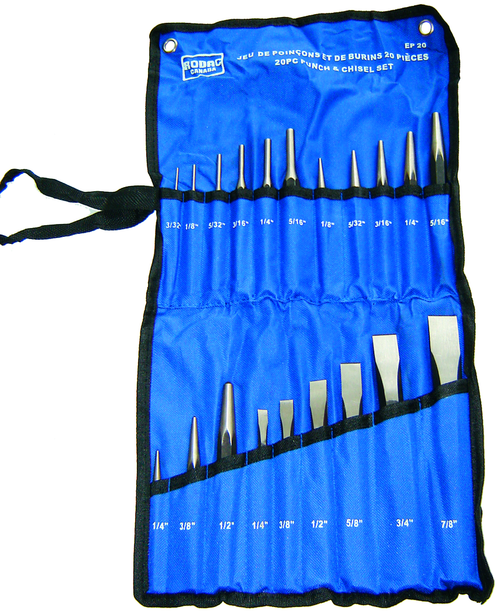 Rodac RDEP20 20 Pc Punch And Chisel Set Crv - MPR Tools & Equipment