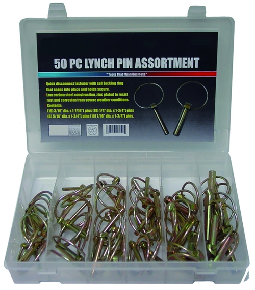 Rodac RDXL16244 50Pc Lynch Pin Assortment - MPR Tools & Equipment