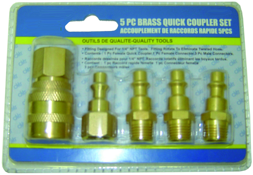 Rodac RDXL4720 5 Pcs. Brass Quick Coupler Set - MPR Tools & Equipment