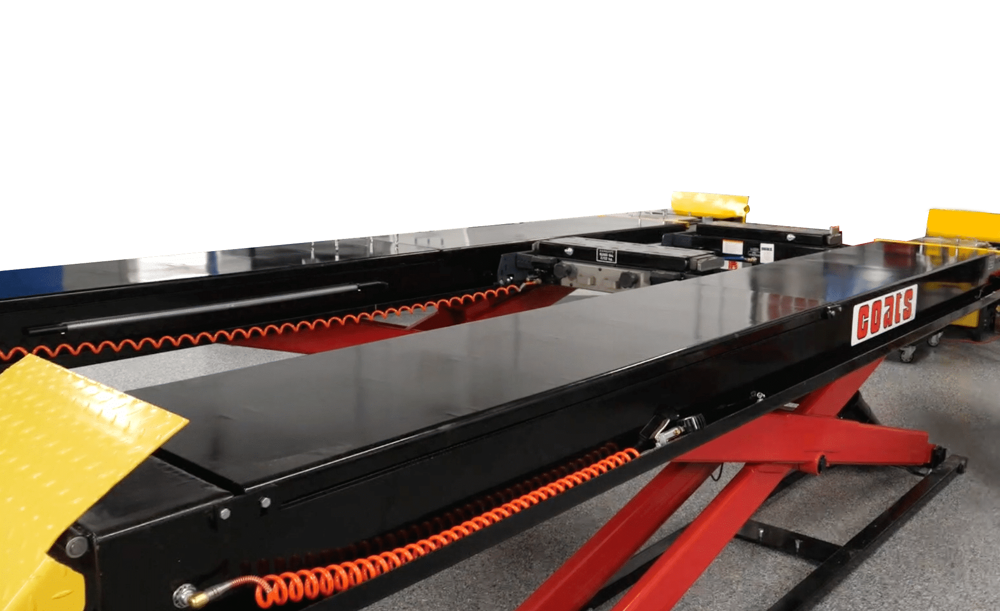 Coats 12K Scissor Lift runway detail showing double-wall construction and built-in air hoses