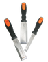 VIM Tools SSC100 3-piece dual bevel striking scraper set with stainless steel blades and black and orange handles