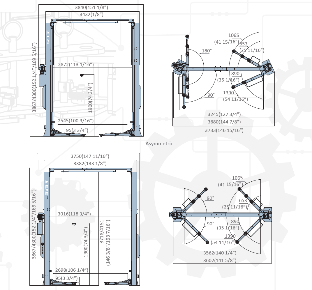 NeoLift NL10 Electrical Release Two-Post Lift