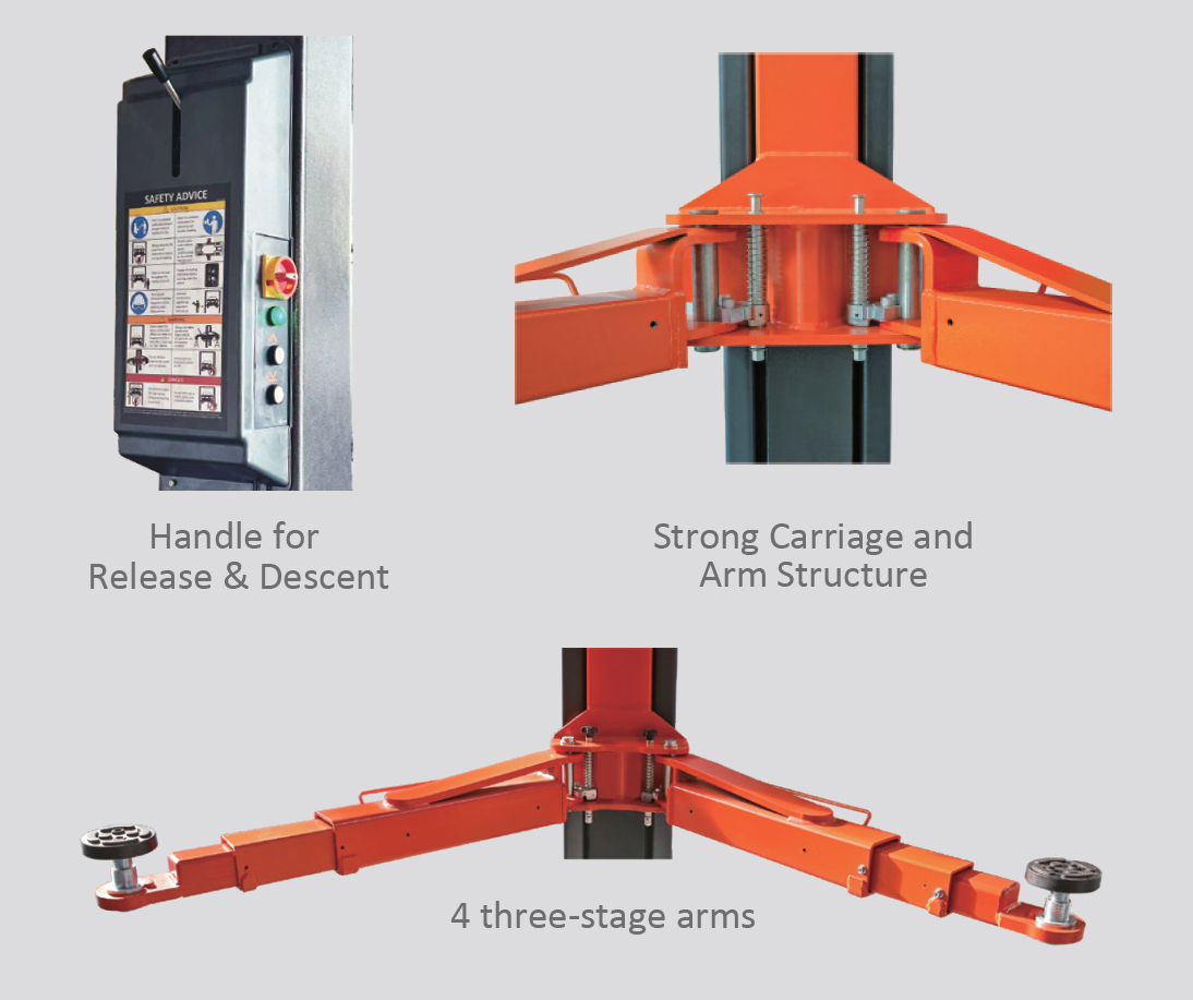 NeoLift NL12 Single-Side Manual Release Two-Post Lift