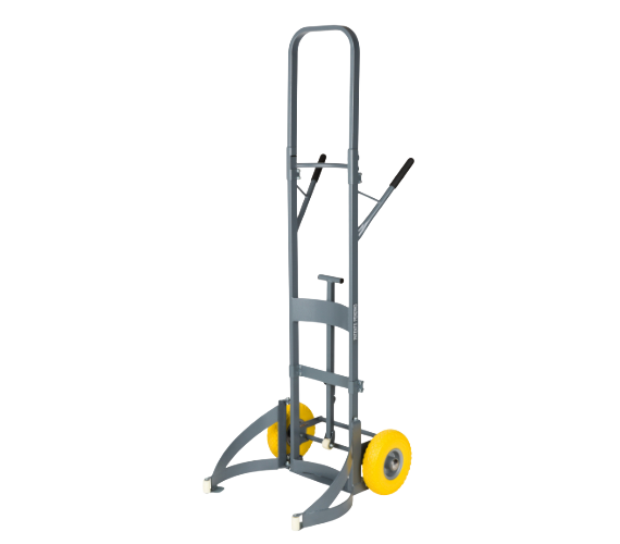 Gaither Tool Y471147HD3 Gen-3 Smart Cart, gray steel frame with yellow wheels, angled side view