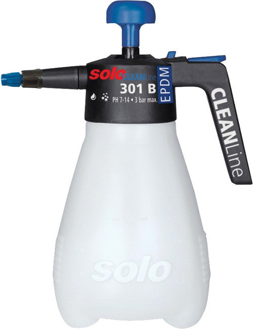 Solo Incorporated 301-B 1.25L CLEANLINE SPRAYER, EPDM SEALS (ALKALINE PH-SCALE 7-14), 45 PSI, UNIVERSAL HOLLOW CONE ADJUSTABLE NOZZLE - MPR Tools & Equipment