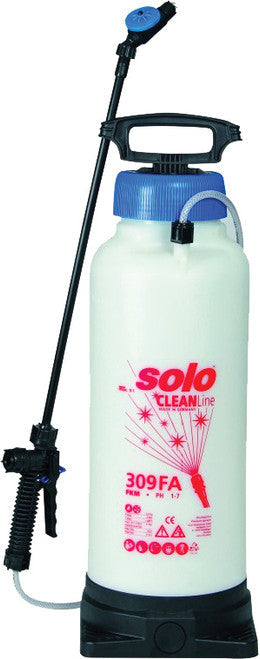 Solo Incorporated 309-FA 2.5GAL CLEANLINE SPRAYER W/FOAMING FUNCTION, VITON SEALS (ACIDIC PH-SCALE 1-7), 45 PSI, 20" SPRAY WAND, FLAT SPRAY NOZZLE, SHOULDER STRAP - MPR Tools & Equipment