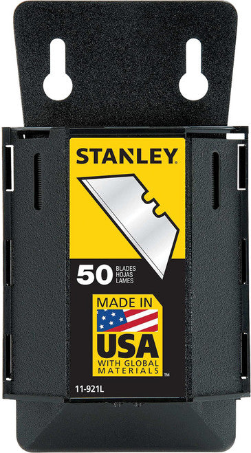 Stanley Tools 11-921L 2.4" (62MM) LONG HEAVY-DUTY STEEL BLADES WITH DISPENSER FOR GENERAL-PURPOSE CUTTING (50 BLADES), COMPATIBLE WITH MOST STANDARD UTILITY KNIVES - MPR Tools & Equipment