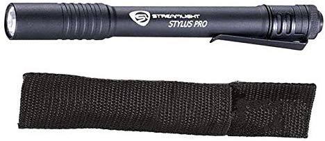 Streamlight 66118 5.3" Stylus Pro LED Penlight Black 100 Lumens Mini Flashlight with Holster Pocket Flashlight - MPR Tools & Equipment