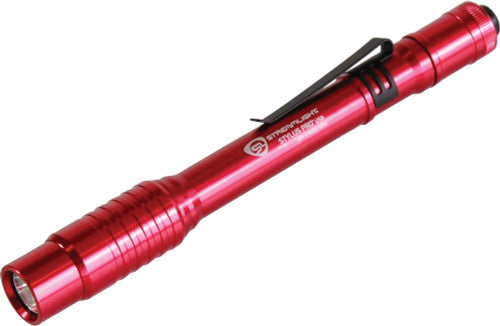 Streamlight 66136 6" LONG STYLUS PRO USB RECHARGEABLE PENLIGHT, 350/90 LUMENS, 120V AC/USB CHARGE CORD, RED - MPR Tools & Equipment