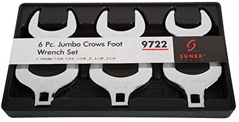 Sunex 9722A 6 Piece 1/2" Dr. Jumbo Crowfoot Set CRV - MPR Tools & Equipment