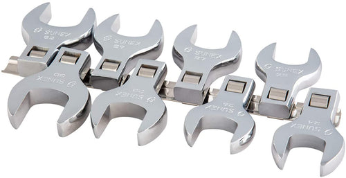 Sunex 9730A 8 Piece 1/2" Dr. Jumbo Metric Crowfoot Wrench Set CRV - MPR Tools & Equipment