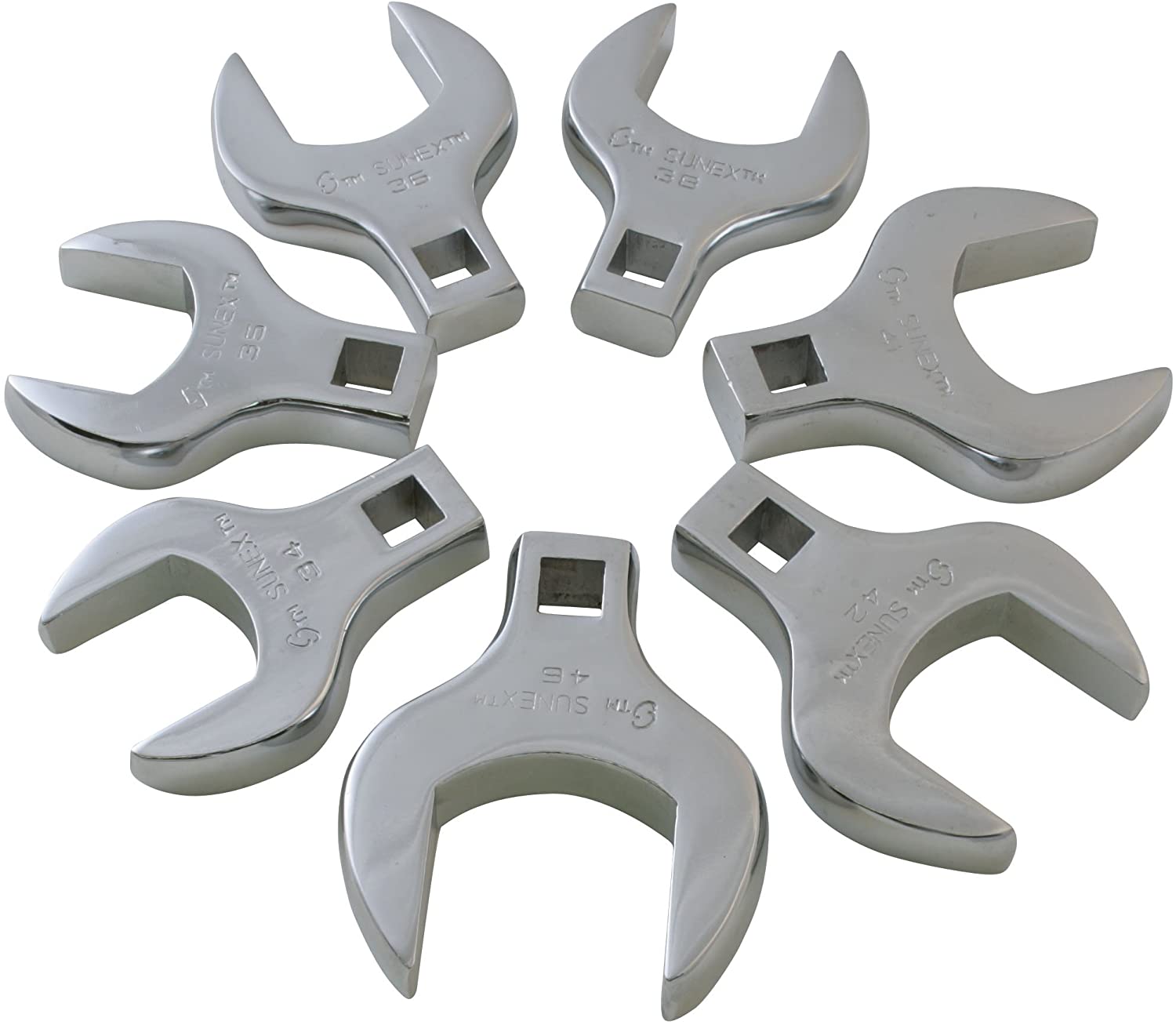 Sunex 9740A 7 Piece 1/2" Dr. Metric Jumbo Crowfoot Wrench Set CRV - MPR Tools & Equipment