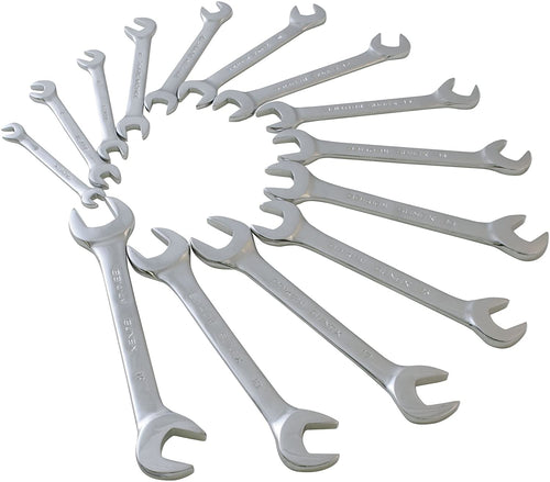 Sunex 9914MA 14 Piece Angle Head Metric Wrench Set (FULL POLISH) CRV - MPR Tools & Equipment